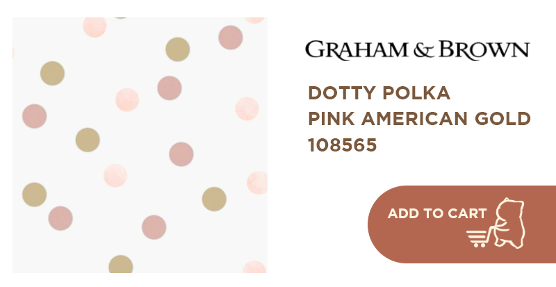 Graham & Brown Dotty polka pink america gold